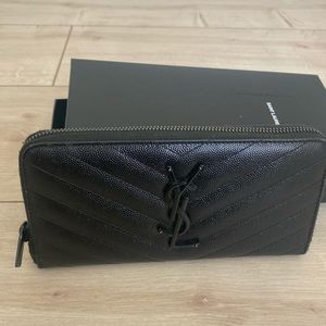 YSL black leather wallet